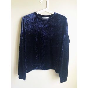 Velvet dark blue top